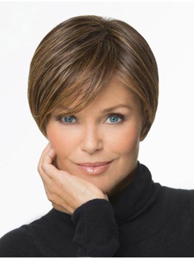 Short Straight Hair Wigs 6 Inches Synthetic Boycuts Capless Short Wig
