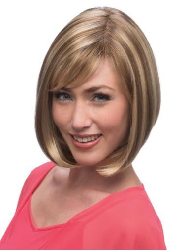 Light Bob Wigs For Buy Straight Chin Length 12 Inches Affordable Monofilament Wigs