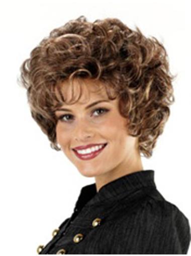 Straight Short Wigs Brown 32 Inches Short Wigs With Bangs Monofilament