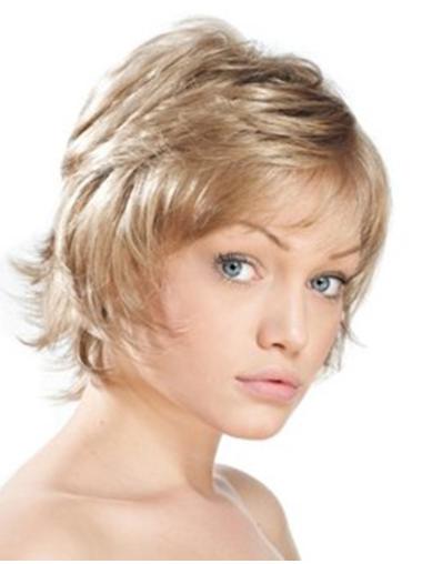 Straight Short Wigs Straight Suitable Synthetic Monofilament Wigs Short