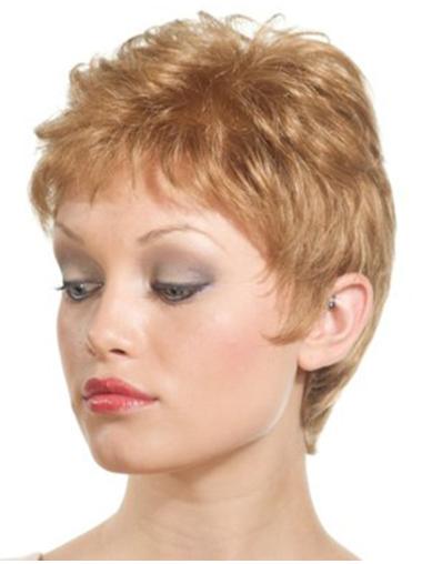 Cropped Boycuts Wigs Blonde Straight Synthetic Fashion Womens Lace Front Wigs