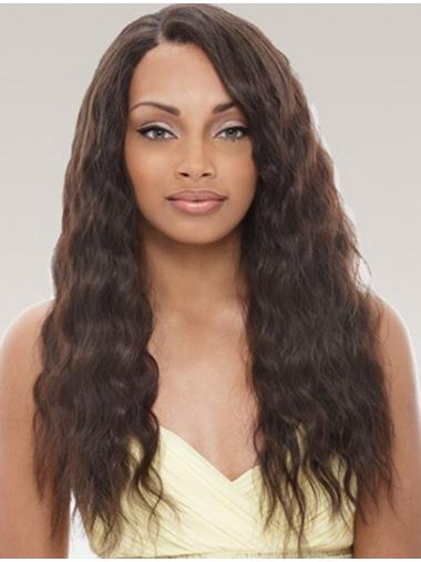 Long Black Human Hair Wig Black Wavy Long 22" Fashion African American Natural Hair Wigs