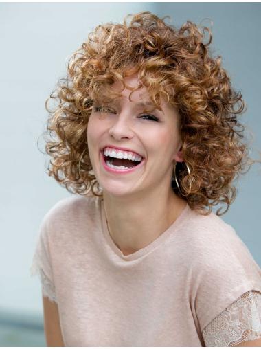 Shoulder Length Curly Wigs Synthetic Auburn Affordable Classic Curly Synthetic Lace Wigs
