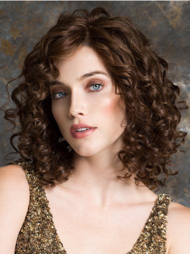 Medium Length Wigs Human Hair Without Bangs Curly Shoulder Length Remy Human Lace Wigs Human Hair