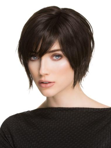 Short Straight Best Wigs Monofilament Black Stylish Short Synthetic Wig
