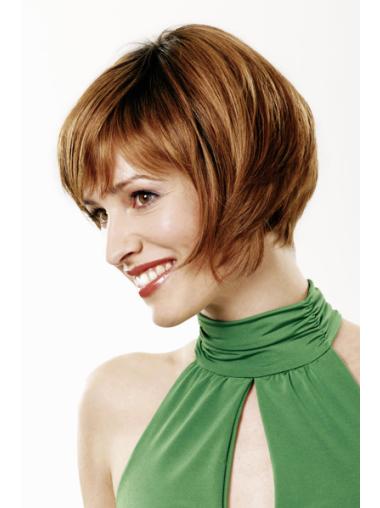 Short Straight Bob Wigs Ombre/2 Tone Chin Length Synthetic 9 Inches Online Monofilament Part Wigs