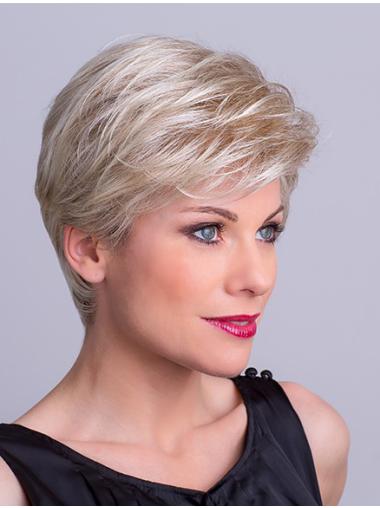 Straight Shor Hair Wigs Platinum Blonde Capless New Style Short Wig Hairstyles