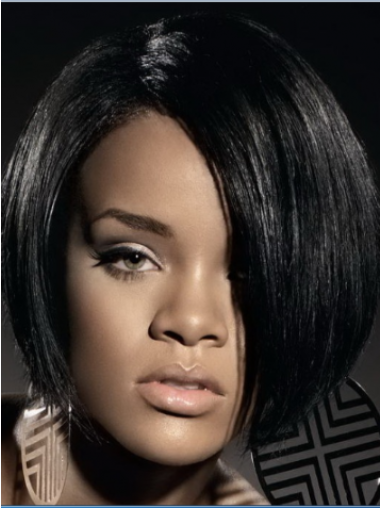 Short Blonde Wig Human Hair Lace Front Black Layered Amazing Rihanna Wig Maker
