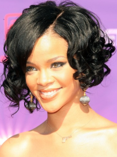 Short Curly Wigs Human Hair Black Bobs Curly Fabulous Wigs That Rihanna Wore