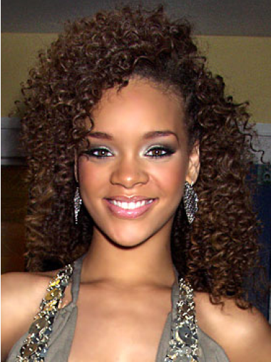 Medium Length Wigs Blonde Human Hair Wigs 100% Hand-Tied Layered 14 Inches Stylish Recent Photographs Of Rihanna