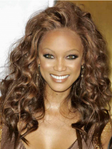 Long Wigs Human Hair Curly Without Bangs 100% Hand-Tied High Quality Tyra Banks Wigs