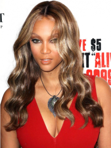 Long Blonde Human Hair Wig Wavy Without Bangs Lace Front Wigs For Black Women Remy