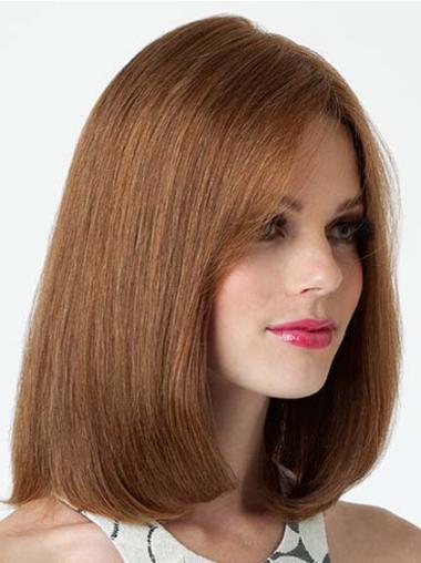 Shoulder Length Wigs Curly Human Hair Wigs Straight Exquisite Bobs Remy Brunette Shoulder Length Human Hair Wig