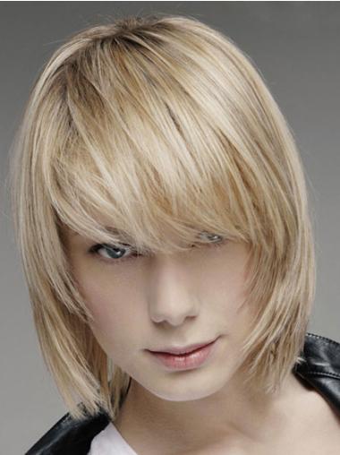 Straight Human Hair Wigs Chin Length Lace Front Affordable Straight Wigs For Men