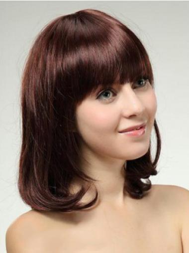 Shoulder Length Black Wigs Human Hair Fashion Straight Capless Shoulder Length Bobwigs Human Hair