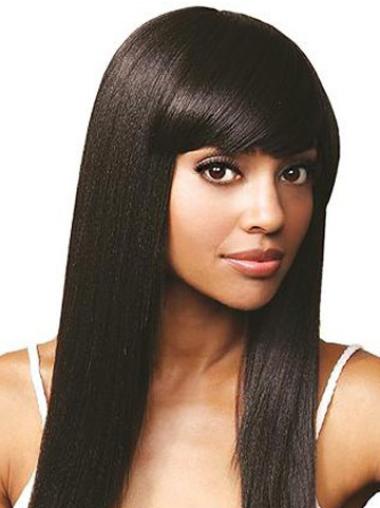 Long Brown Wig Human Hair Durable Straight Lace Front Long African American Human Wigs For Black Hair