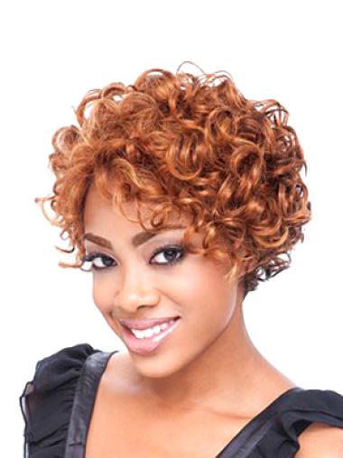 Short Wigs Synthetic Curly Auburn African American Synthetic Lace Front Wigs