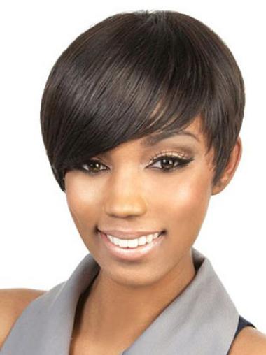 Synthetic Wigs Boycuts Brown Natural Looking Wigs For African American