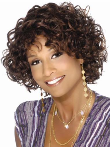 Short Hair Curly Wigs Flexibility Curly Short 10 Inches Black Woman Wigs With Bangs
