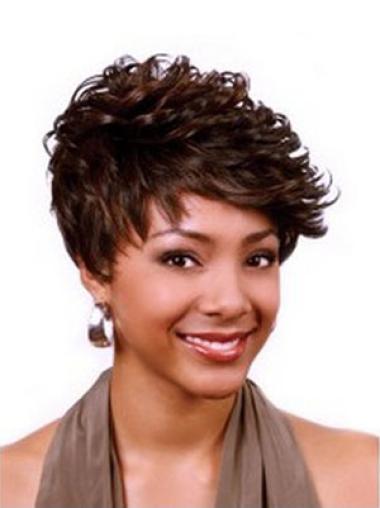 Cropped Wigs Synthetic Auburn Affordable Curly Auburn Wigs For African Americans