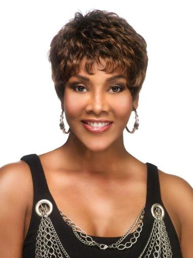 Short Wavy Wigs Capless Synthetic 4 Inches Short Wavy Hair For Black Women
