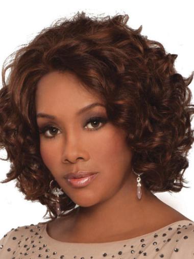 Human Hair Best Wigs Chin Length Best Human Hair African American Curly Wigs 14" Lace Front Auburn