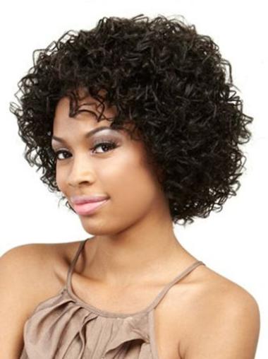 Human Hair Best Wigs Chin Length 10 Inches Capless Without Bangs Kinky Medium Length Wigs For Black Women