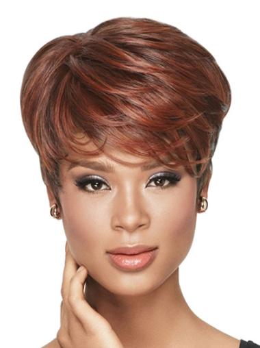 Wet And Wavy Synthetic Wigs Red Wavy Short African American Capless Wigs