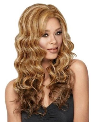 Long Wavy Hair Wigs Brown Wavy Synthetic Breathable Lace Front Wig For Black Women