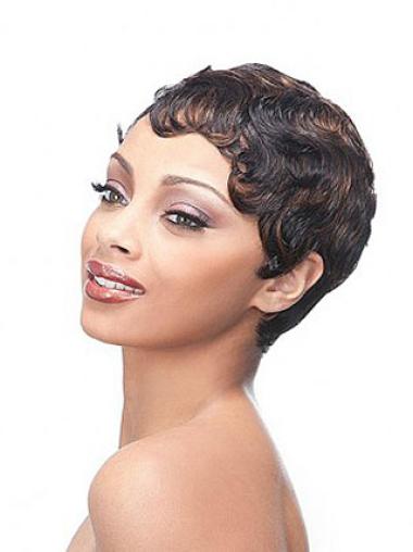 Short Wavy Hair Wigs Incredible Wavy Brown Synthetic Full Lace Wigs For Black Women