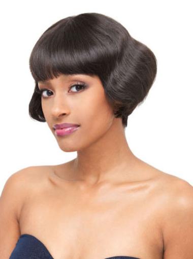 Short Wigs Human Hair Style Short Lace Front Sassy Brazilian Human Wavy Hair Wig With Bangs