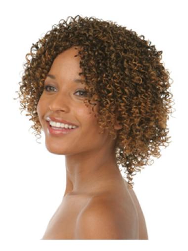 Curly Synthetic Wigs Chin Length Without Bangs African American Women Curly Styles