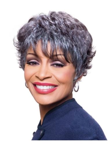 Short Grey Wig Short Capless 5 Inches African American Wigs Grey