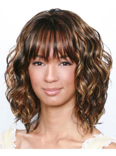 Shoulder Length Curly Wigs Brown Layered Shoulder Length African American Curly Wig