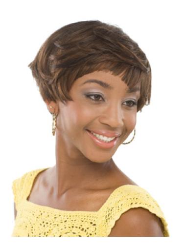 Short Hair Wigs Human Hair 6.5 Inches Capless Wavy Black Women Short Natural Afro Wigs