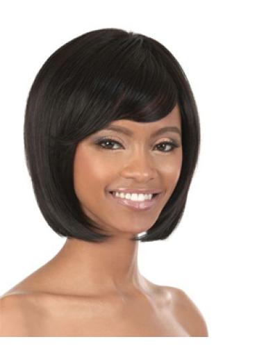 Soft Chin Length Wigs Human Hair Indian Remy Hair Capless Gorgeous Straight Bobs For Black Women
