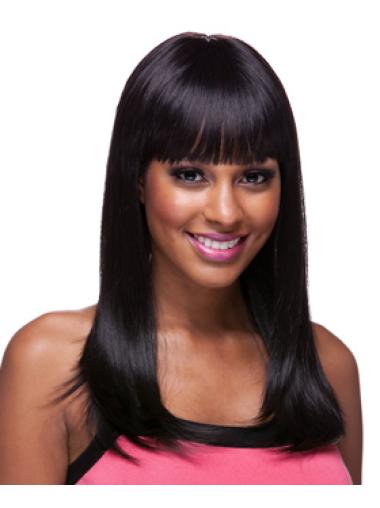 Long Brown Wig Human Hair Discount Capless Wigs Online For Black Women With Bangs