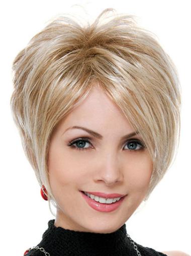 Short Straight Wig Ideal Straight Blonde Synthetic Capless Wig Short Styles