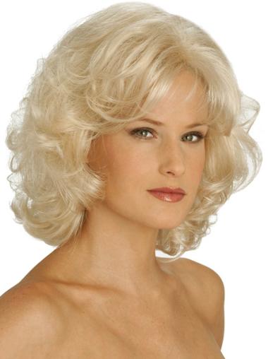 Curly Synthetic Wigs Curly Chin Length Fashion Synthetic Blonde Capless Wigs