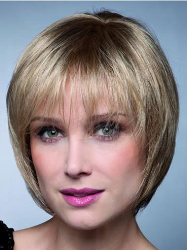 Short Stacked Bob Wigs Blonde Bobs Affordable Synthetic Capless Short Wig