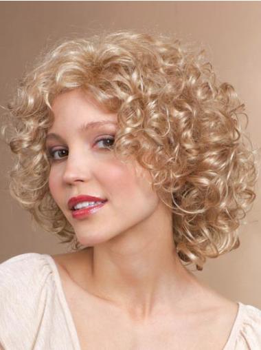 Chin Length Wigs Curly Classic Curly Capless Amazing Synthetic Blonde Wigs For Sale