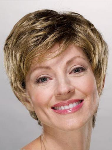 Short Straight Wigs Blonde Boycuts Straight Sassy Short Capless Synthetic Wigs