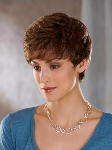 Wet And Wavy Wigs Short Convenient Wavy Cropped Synthetic Heat Resistant Lace Front Wigs