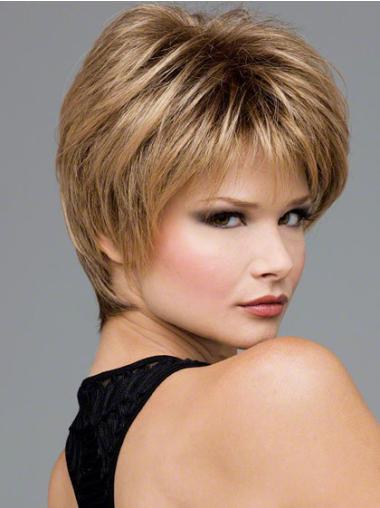 Short Wavy Boycuts Wig Good Wavy Short Lace Front Blonde Synthetic Wigs