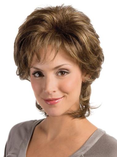 Chin Length Wavy Wigs Brown Synthetic Wavy New Classic Lace Front Wigs