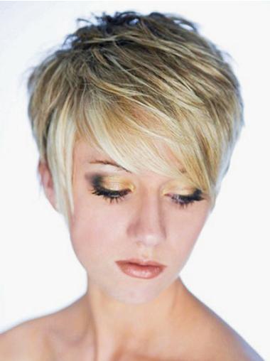 Capless Wigs Blonde Straight Synthetic Blonde Wigs Short
