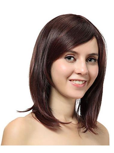 Medium Length Straight Wigs Layered Synthetic 12 Inches Straight Best Capless Natural Looking Wigs