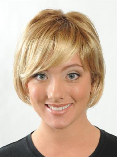 Short Bob Wigs Synthetic 8 Inches Straight Short Blonde Wigs