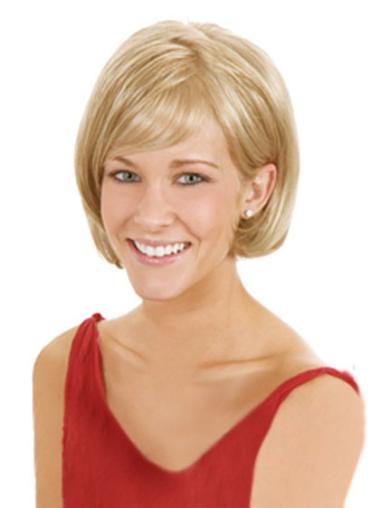 Synthetic Bob Wigs Chin Length Blonde Fabulous Synthetic Straight Lace Front Wigs