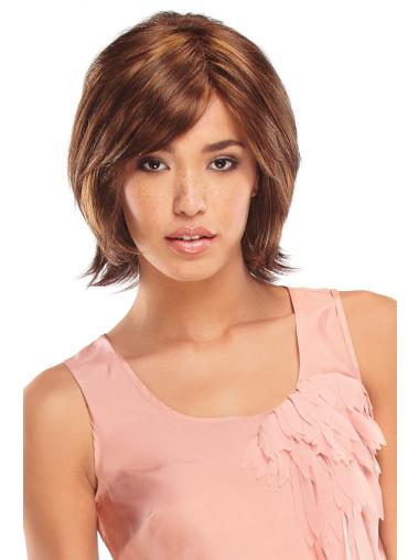 Straight Bob Wig Beautiful Chin Length Straight 10 Inches Womens Monofiliment Synthetic Wigs